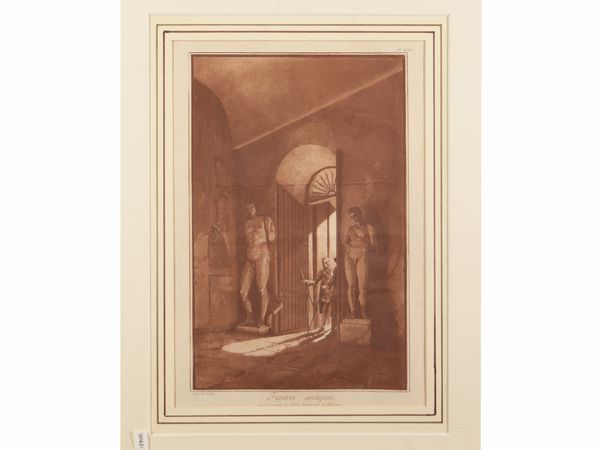 Jean-Pierre Louis Laurent Houel : Figures antiques qui se voyent au Palais Senatorial de Palerme  - Asta La Sicilia in una collezione di stampe - Associazione Nazionale - Case d'Asta italiane