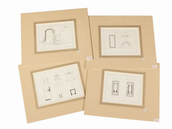 John Goldicutt : Piante dei Templi di Segesta, Selinunte, Agrigento  - Asta La Sicilia in una collezione di stampe - Associazione Nazionale - Case d'Asta italiane