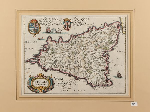 Matthäus Merian : Sicilia Regnum  - Asta La Sicilia in una collezione di stampe - Associazione Nazionale - Case d'Asta italiane