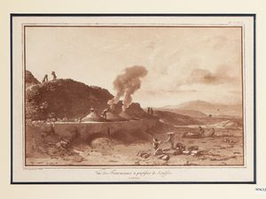 Jean-Pierre Louis Laurent Houel - Vue des Fourneaux a purifier le Souffre  Catolica