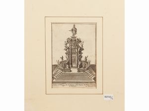 Statua di Filippo IV - Statua di Filippo V  - Asta La Sicilia in una collezione di stampe - Associazione Nazionale - Case d'Asta italiane