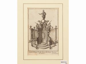 Statua di Filippo IV - Statua di Filippo V  - Asta La Sicilia in una collezione di stampe - Associazione Nazionale - Case d'Asta italiane