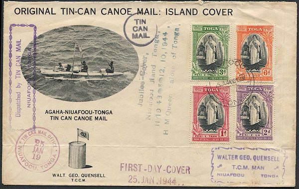 1944 (25 January), Tonga, silver jubilee of Queen salote's accession.  - Asta Filatelia e Storia Postale - Associazione Nazionale - Case d'Asta italiane