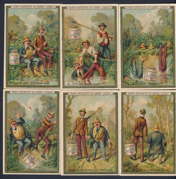 1887 - Figurine Liebig - Serie � Pescatori ridicoli� (Sang. 203)  - Asta Filatelia e Storia Postale - Associazione Nazionale - Case d'Asta italiane