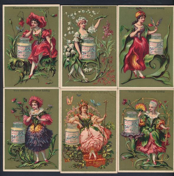 1883/85 - Figurine Liebig - Serie �Fiore donne 1�� (Sang. 133)  - Asta Filatelia e Storia Postale - Associazione Nazionale - Case d'Asta italiane