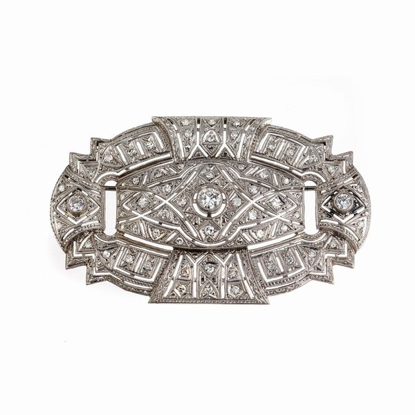 SPILLA CON DIAMANTI  - Asta Gioielli - Associazione Nazionale - Case d'Asta italiane