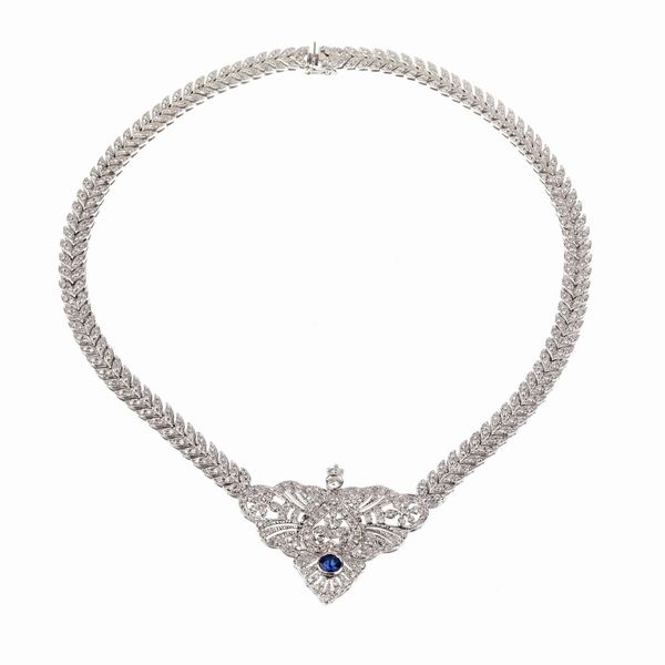 COLLANA CON ZAFFIRO E DIAMANTI  - Asta Gioielli - Associazione Nazionale - Case d'Asta italiane