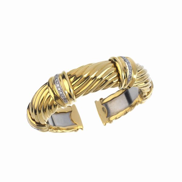 BRACCIALE RIGIDO CON DIAMANTI  - Asta Gioielli - Associazione Nazionale - Case d'Asta italiane