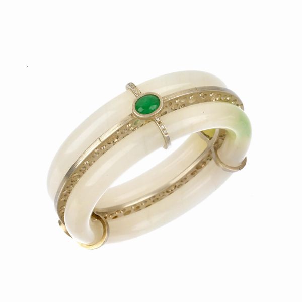 BRACCIALE RIGIDO IN GIADA  - Asta Gioielli - Associazione Nazionale - Case d'Asta italiane