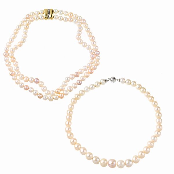 DUE COLLANE DI PERLE  - Asta Gioielli - Associazione Nazionale - Case d'Asta italiane