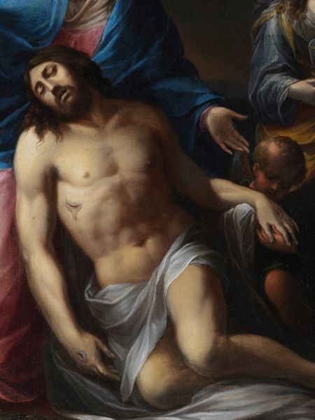 Scuola dell'Italia centrale, metà del secolo XVIII : Piet� con due sante  - Asta Dipinti e Disegni Antichi - Associazione Nazionale - Case d'Asta italiane