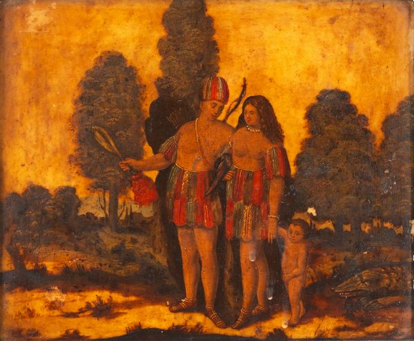 Scuola italiana, secolo XVII : Allegorie dei continenti: l'America; l'Asia; l'Europa; e l'Africa  - Asta Dipinti e Disegni Antichi - Associazione Nazionale - Case d'Asta italiane