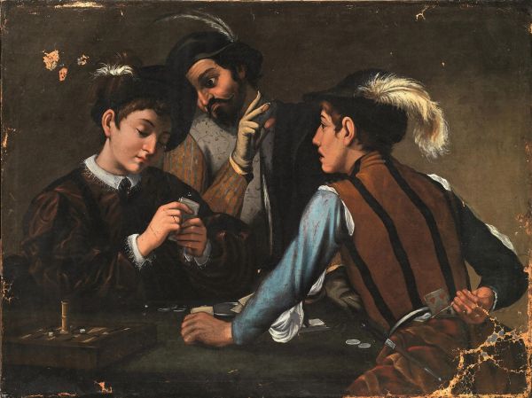 Artista caravaggesco, sec. XVII  - Asta Dipinti dal XV al XX secolo - Associazione Nazionale - Case d'Asta italiane