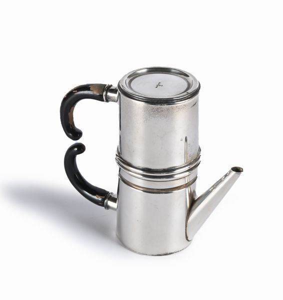 Piccola caffettiera napoletana in argento manici in legno nero  - Asta Argenti Antichi e da Collezione - Associazione Nazionale - Case d'Asta italiane