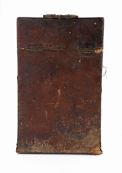 Antico cofanetto porta posate in legno rivestito in cuoio con stemma marchionale ed impressioni dorate  - Asta Argenti Antichi e da Collezione - Associazione Nazionale - Case d'Asta italiane