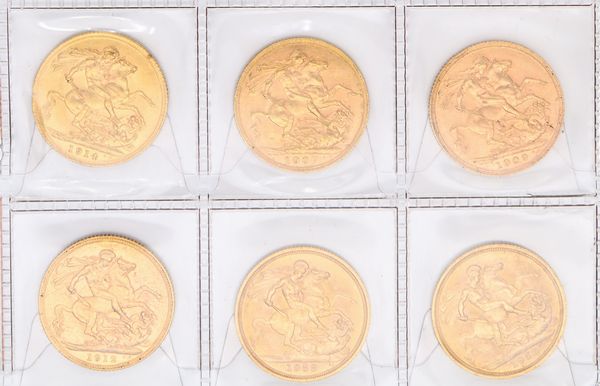 Lotto di sei sterline: 1907, 1909, 1912, 1914, 1968 (2pz.)  - Asta Numismatica - Associazione Nazionale - Case d'Asta italiane