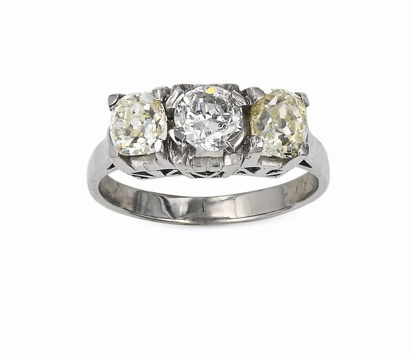 Anello antico in oro e diamanti  - Asta Importanti Gioielli e Orologi da polso e da tasca - Associazione Nazionale - Case d'Asta italiane