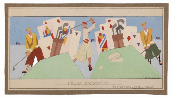Cesare Andreoni : Fregio decorativo per un circolo di golf e bridge  - Asta Arte Moderna e Contemporanea - Associazione Nazionale - Case d'Asta italiane