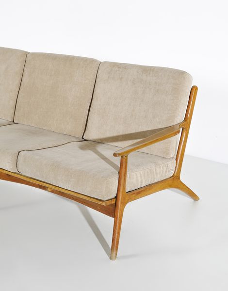 MANIFATTURA NORDICA : Divano a tre posti e coppia di poltrone  - Asta Asta 458 | DESIGN E ARTI DECORATIVE DEL NOVECENTO Online - Associazione Nazionale - Case d'Asta italiane