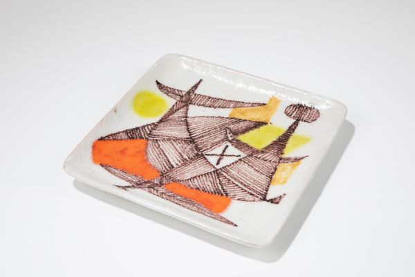 GUIDO GAMBONE : Piatto quadrato  - Asta Design e Arti Decorative - Associazione Nazionale - Case d'Asta italiane