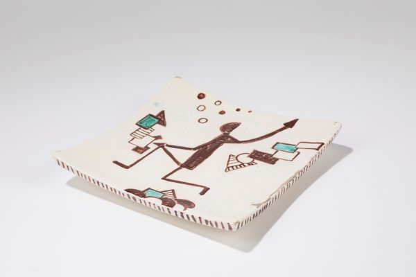 GUIDO GAMBONE : Piatto quadrato  - Asta Design e Arti Decorative - Associazione Nazionale - Case d'Asta italiane