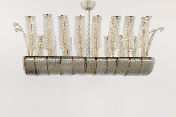 Ercole Barovier : Grande lampadario  - Asta Design e Arti Decorative - Associazione Nazionale - Case d'Asta italiane