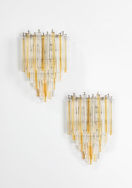 LUDOVICO DIAZ DE SANTILLANA : Coppia di lampade da parete  - Asta Design e Arti Decorative - Associazione Nazionale - Case d'Asta italiane