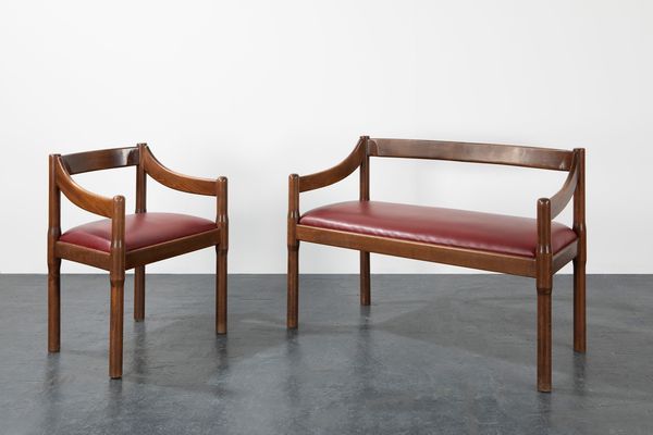 VICO MAGISTRETTI : Poltroncina e panca  - Asta Design e Arti Decorative - Associazione Nazionale - Case d'Asta italiane