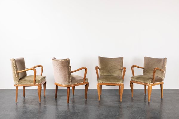 OSVALDO BORSANI : Quattro poltroncine  - Asta Design e Arti Decorative - Associazione Nazionale - Case d'Asta italiane