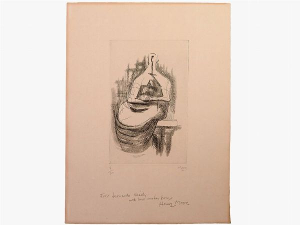 Henry Moore : Seated Woman 1967/8  - Asta Grafica contemporanea: La Collezione di Leonardo Vasile - Associazione Nazionale - Case d'Asta italiane