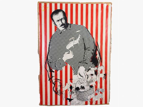 Rinaldo Frank Burattin : Ritratto di Music  - Asta Grafica contemporanea: La Collezione di Leonardo Vasile - Associazione Nazionale - Case d'Asta italiane