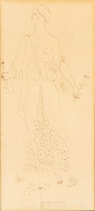 Gino Bonichi Scipione : Ragazza con fiori  - Asta Arte Moderna e Contemporanea / Ceramiche del '900. Con una collezione di pittura futurista - Associazione Nazionale - Case d'Asta italiane