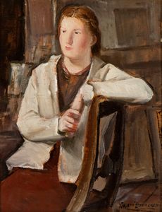 Giovanni Brancaccio - Scena di interno con donna seduta