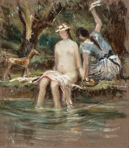 NICOLA FABBRICATORE - Bagnanti con cagnolino