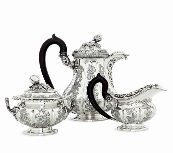 Servizio da caff�. Torino, XIX secolo. Argentiere Pietro Borrani (1822-1824)  - Asta Argenti da collezione | Antichi - Associazione Nazionale - Case d'Asta italiane