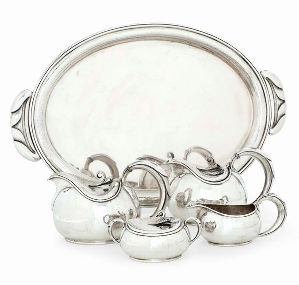 Servizio da t� e caff�. Argenteria milanese del XX secolo. Argentiere Eros Genazzi  - Asta Argenti da collezione | Antichi - Associazione Nazionale - Case d'Asta italiane