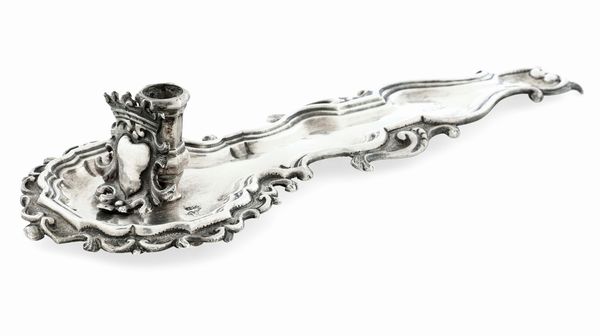 Palmatoria. Palermo, met� del XVIII secolo. Marchio del console Antonino Pensallorto  - Asta Argenti da collezione | XX secolo - Associazione Nazionale - Case d'Asta italiane