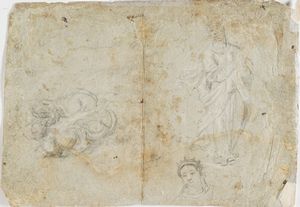 Simone Peterzano : Studio per la figura di Ges nell'Orto del Getsemani  - Asta Old Masters - Associazione Nazionale - Case d'Asta italiane