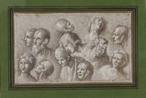 Baldassarre Peruzzi, Attribuito a - Studio di teste