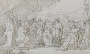 Vincenzo Camuccini : Episodio tratto dalla storia romana  - Asta Disegni Antichi - Associazione Nazionale - Case d'Asta italiane