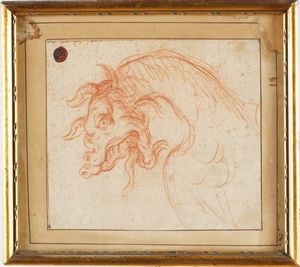 Scuola del XVII secolo Figura fantastica  - Asta Disegni Antichi - Associazione Nazionale - Case d'Asta italiane