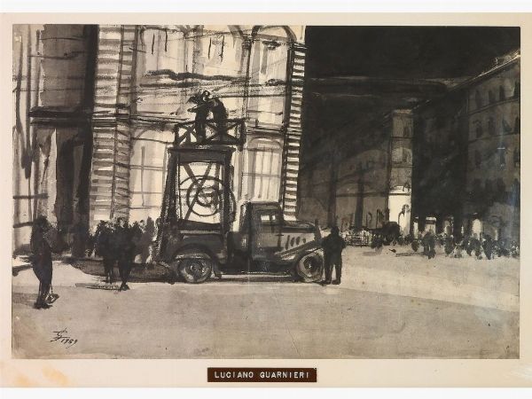 Luciano Guarnieri : Piazza del Duomo a Firenze  - Asta Arte moderna e contemporanea - Associazione Nazionale - Case d'Asta italiane