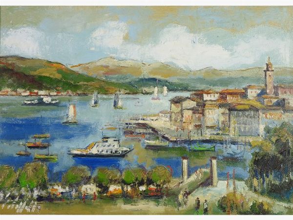 Emanuele Cappello : Paesaggio sul lago  - Asta Arte moderna e contemporanea - Associazione Nazionale - Case d'Asta italiane
