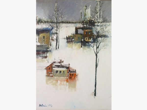 Lido Bettarini : Nevicata 1973  - Asta Arte moderna e contemporanea - Associazione Nazionale - Case d'Asta italiane