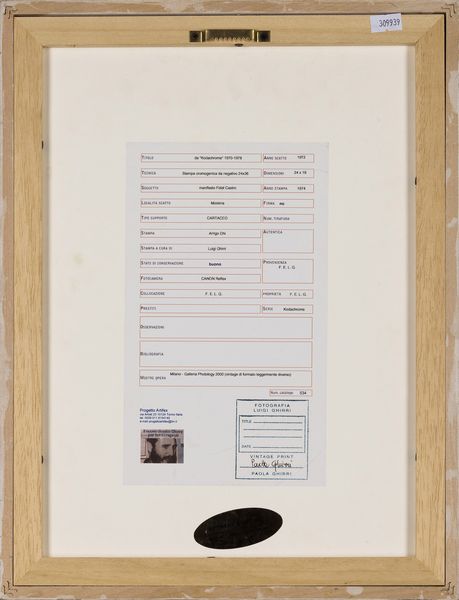 Luigi Ghirri : Manifesto Fidel Castro, dalla serie �Kodachrome�  - Asta Fotografia - Associazione Nazionale - Case d'Asta italiane