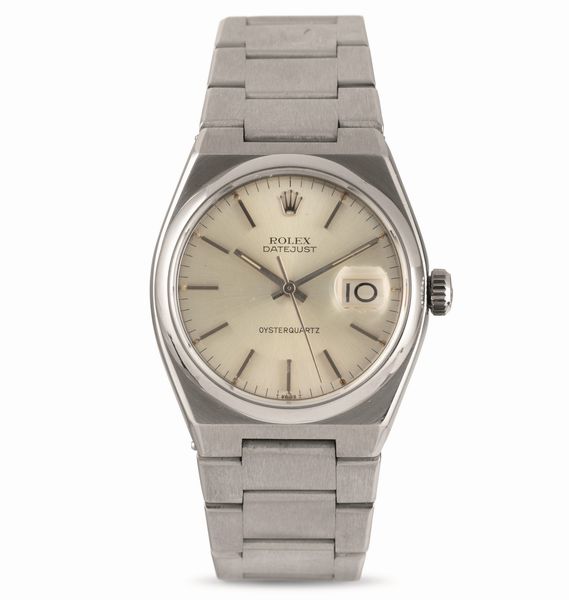 ROLEX : Oysterquartz ref 17000 in acciaio con datario, quadrante Argent� Mark I movimento al quarzo  - Asta Orologi da Polso - Associazione Nazionale - Case d'Asta italiane
