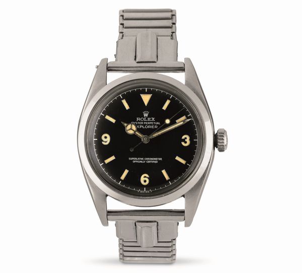 ROLEX : Ovettone ref 6350 in acciaio quadrante nero Explorer secondi centrali, movimento automatico  - Asta Orologi da Polso - Associazione Nazionale - Case d'Asta italiane