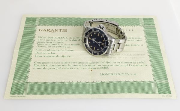 ROLEX : Submariner ref 5513, quadrante nero pallettoni, bracciale in acciaio Oyster, carica automatica con garanzia originale  - Asta Orologi da Polso - Associazione Nazionale - Case d'Asta italiane