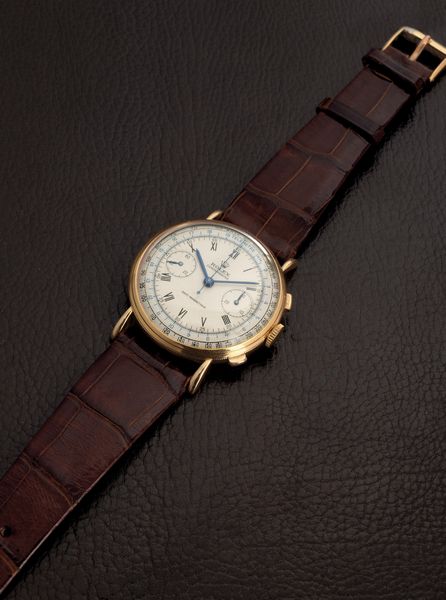 ROLEX : Cronografo Antimagnetico cassa moneta ref 4062 in oro giallo 18k due contatori quadrante argent� con scala tachimetrica  - Asta Orologi da Polso - Associazione Nazionale - Case d'Asta italiane