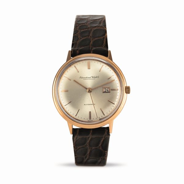 IWC : Automatico in oro rosa 18k, quadrante Argent� con indicazione della data e scatola originale  - Asta Orologi da Polso - Associazione Nazionale - Case d'Asta italiane